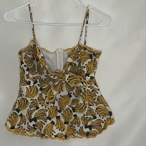 “Driving You Bananas” Printed Peplum Top